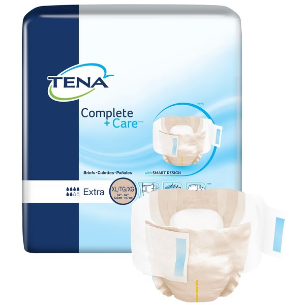 Tena Complete + Care Incontinence Brief XL Extra, Extra, PK 72 69980